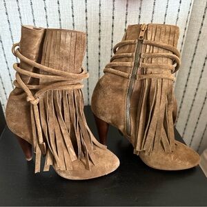 Ashe Suede Fringe Ankle Boot
